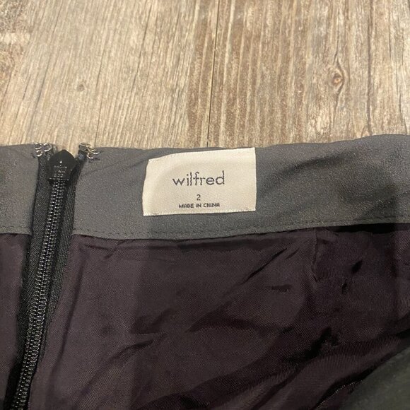 Wilfred Faux Wrap Mini Skirt Grey Plaid Wool Blend Lined Womens Size 2 - Picture 4 of 5